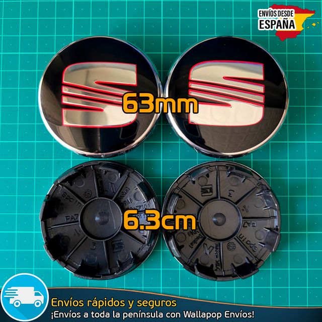 X4 Tapacubos Sea 63mm Emblemas Ibiza Leon Cupra