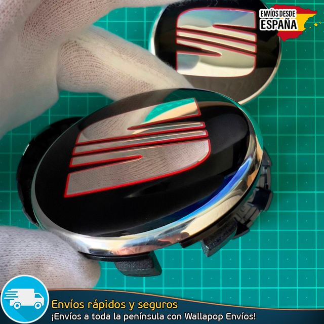 X4 Tapacubos Sea 63mm Emblemas Ibiza Leon Cupra