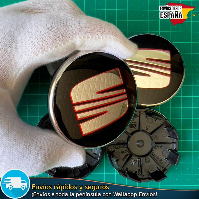X4 Tapacubos Sea 63mm Emblemas Ibiza Leon Cupra