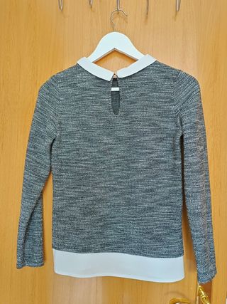 Jersey gris con cuello de Naf Naf.