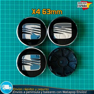 X4 Tapacubos Sea 63mm Emblemas Ibiza Leon Cupra