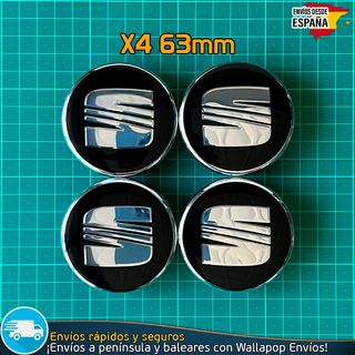 X4 Tapacubos Sea 63mm Emblemas Ibiza Leon Cupra