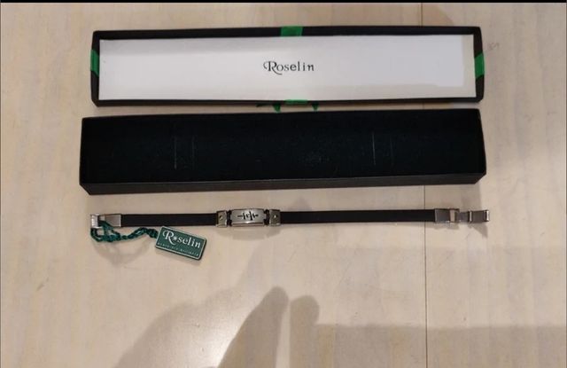 PULSERA ACERO Y CAUCHO ROSELIN