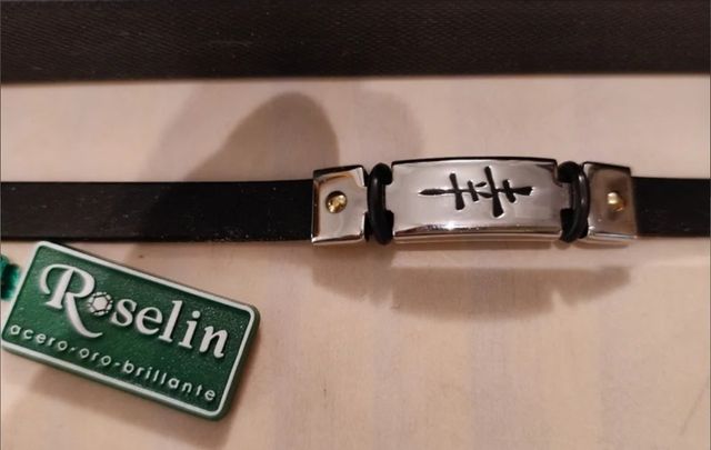 PULSERA ACERO Y CAUCHO ROSELIN