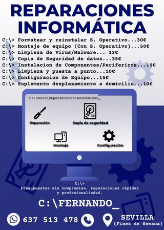 REPARACIONES INFORMÁTICAS (Cádiz y Sevilla)