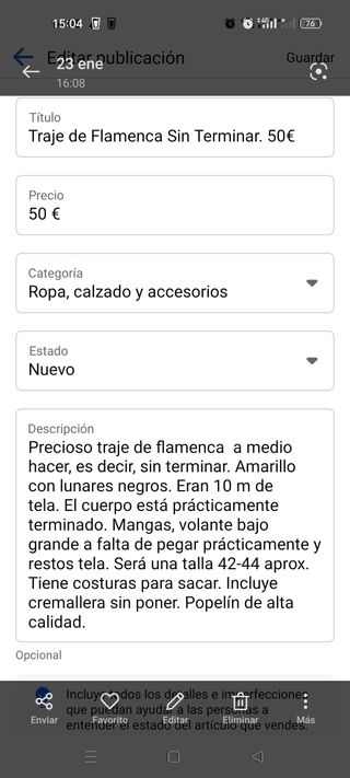 Traje de flamenca 45
€