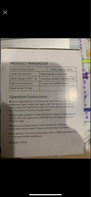 Umidificatore USB con luce notturna