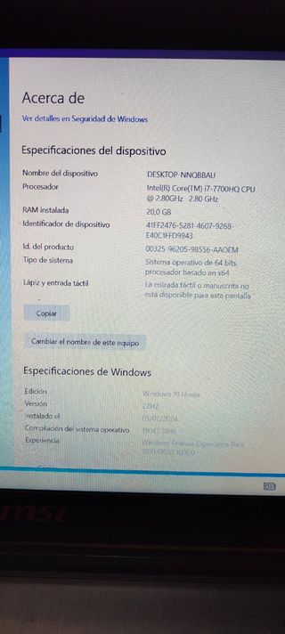 Portátil MSI + maleta 