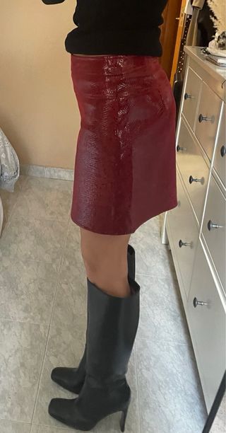 Falda de zara trf de polipiel