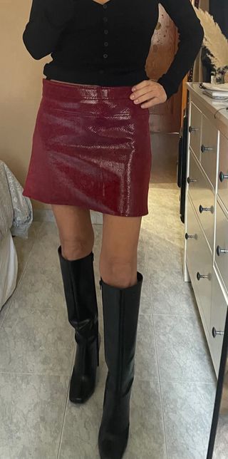 Falda de zara trf de polipiel
