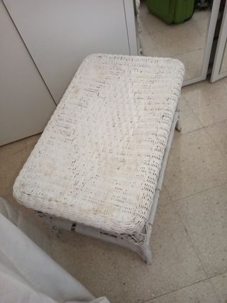 Mesa mimbre blanca