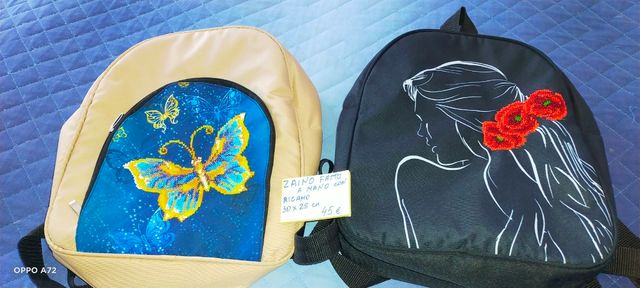 Zaino artigianale nuovo con ricamo 