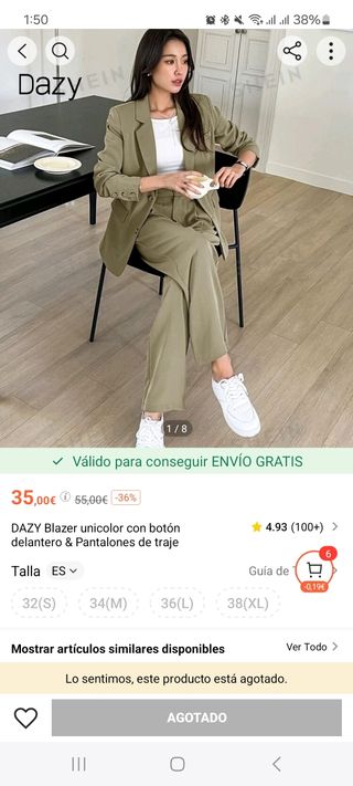 Traje chaqueta pantalón completo unicolo