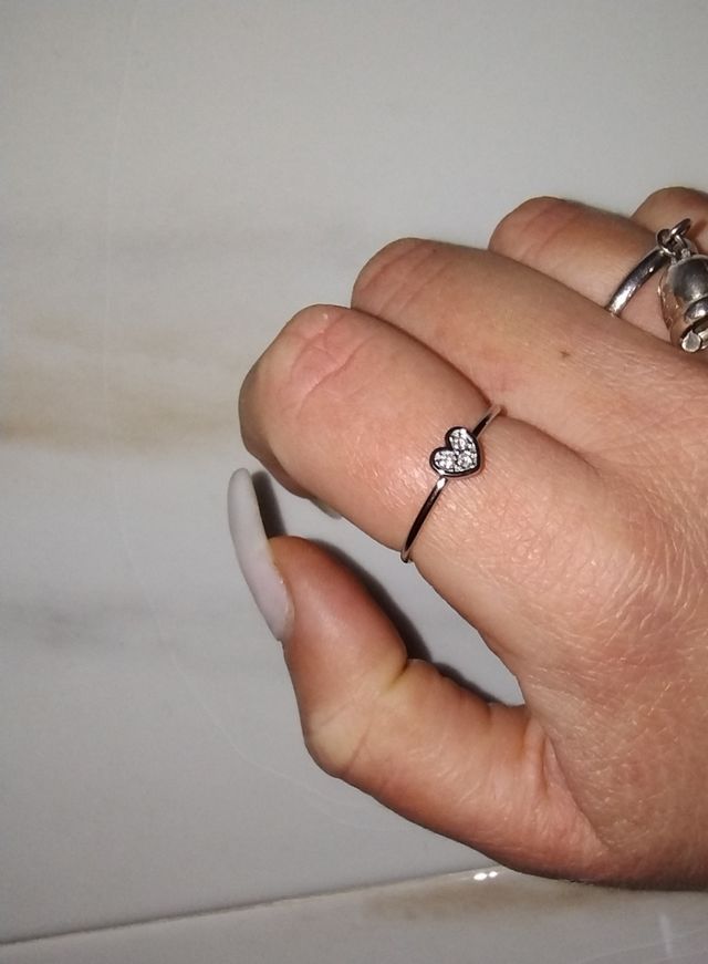 Anello cuore acciaio regolabile