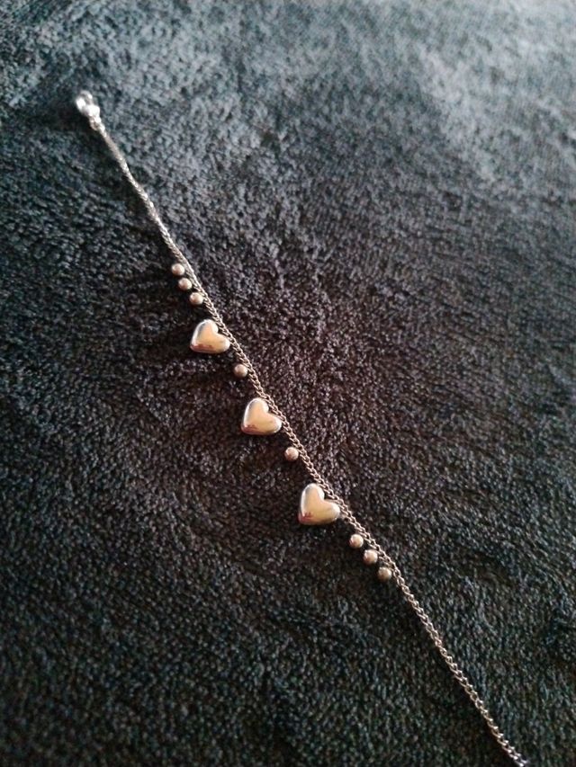 bracciale con cuori in acciaio