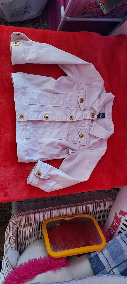 Abrigo celeste + Chaqueta vaquera