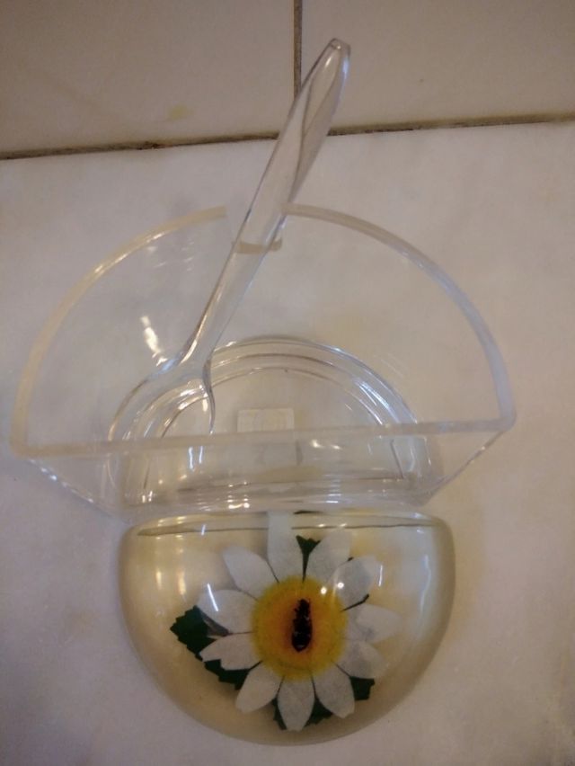 Açucareiro em acrílico com culher