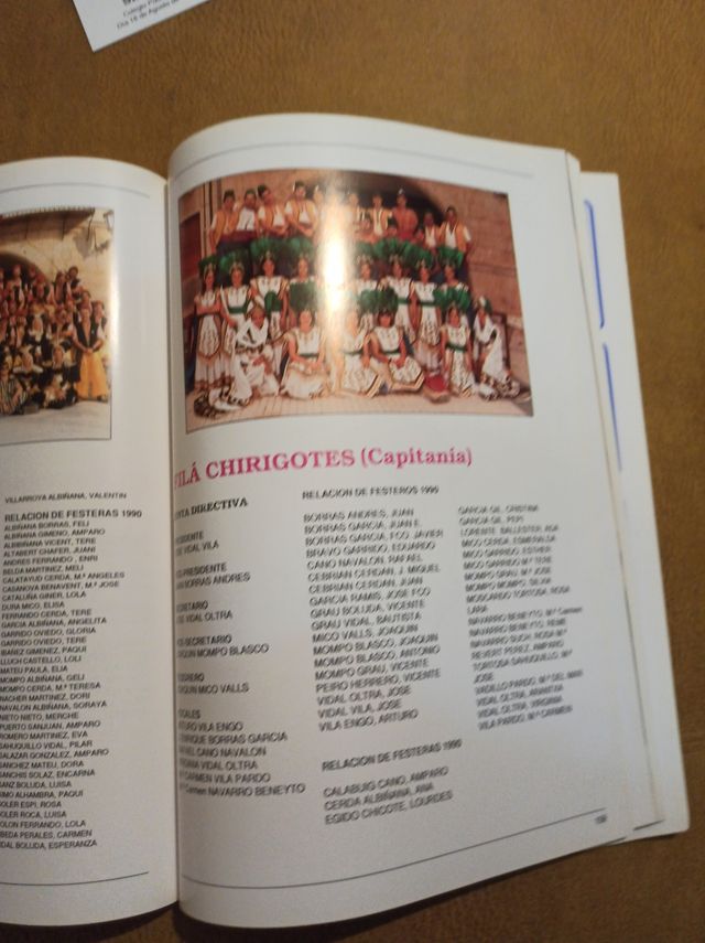 Libro Fiestas Olleria 1990 colección, nostalgicos