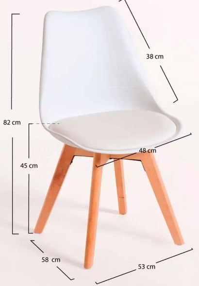 Mesa extensible + 6 sillas Blanca nordica