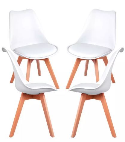 Mesa extensible + 6 sillas Blanca nordica