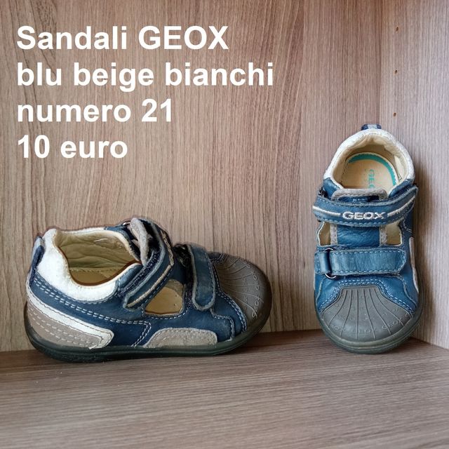 Sandali GEOX, blu, beige e bianchi, numero 21