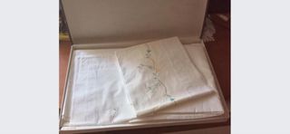 Completo matrimoniale color bianco in lino