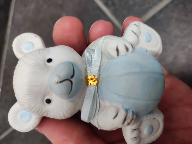 Soprammobile orsetto azzurro bianco