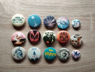 Colección chapas Pink Floyd, Kiss, Rolling Stones