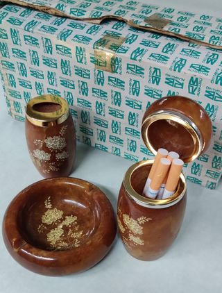 Set fumo vintage in alabastro anni '70