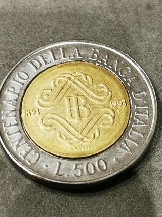 500 lire anniversario banca italia 1993