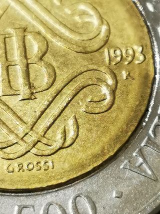 500 lire anniversario banca italia 1993