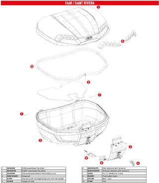 GIVI E46 Riviera Monolock Top Case CATADIOPTICO RO
