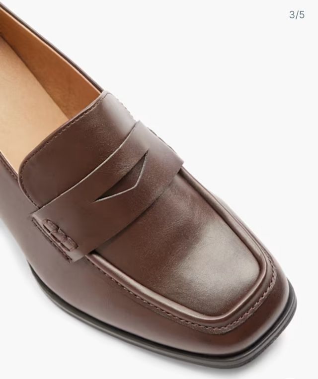 Mocasin zapato de tacón de piel