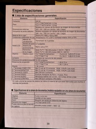 Proyector TOSHIBA TLP-T70M + lampara repuesto