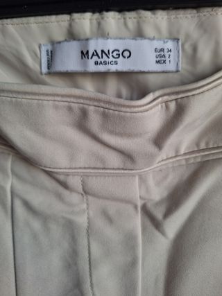 Pantalón crudo pitillo Mango talla 34