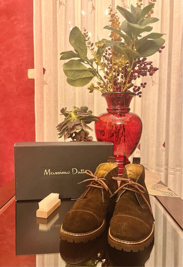 BOTINES MASSIMO DUTTI NOBUCK M.OSCURO N-41