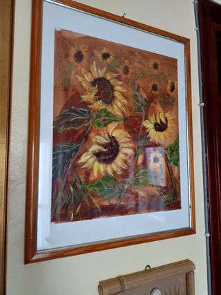 Quadro acquerello girasoli