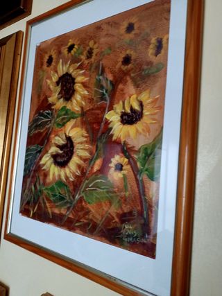Quadro acquerello girasoli