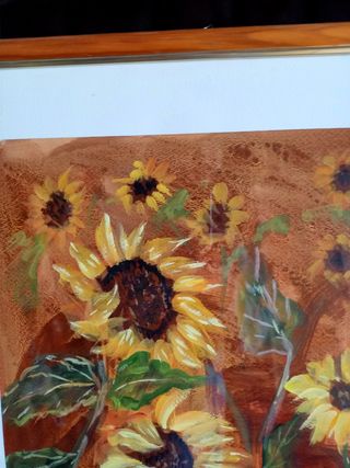 Quadro acquerello girasoli