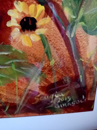 Quadro acquerello girasoli