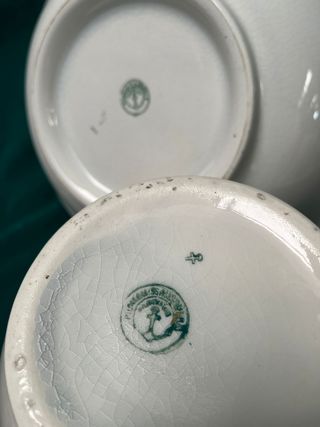 Conjunto de palangana con jarra en porcelana