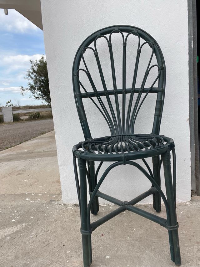 4 sillas mimbre vintage