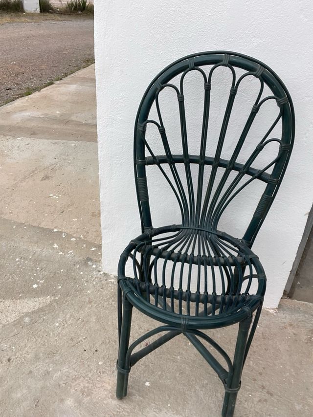 4 sillas mimbre vintage