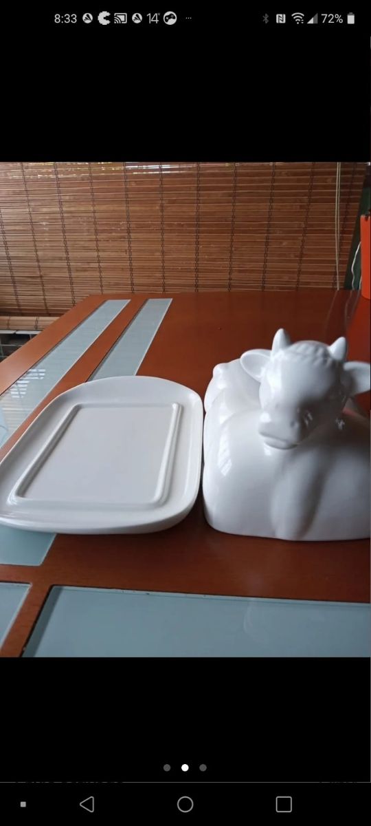 Figura de Vaca Mantequillera de porcelana