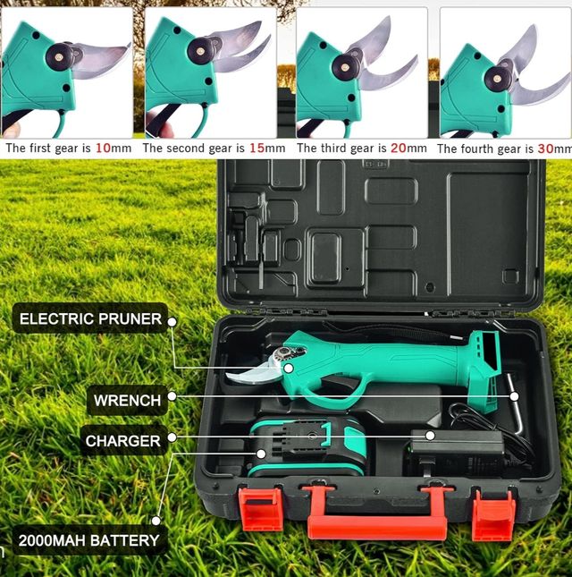 Tijeras de podar con 2 baterías