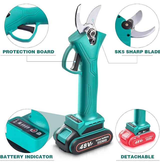 Tijeras de podar con 2 baterías