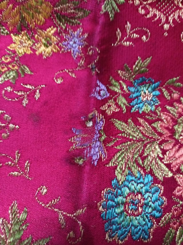 FALDA fallera niña rojo intenso y retal