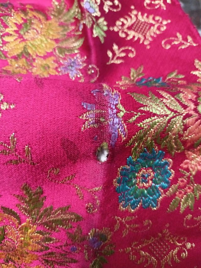 FALDA fallera niña rojo intenso y retal