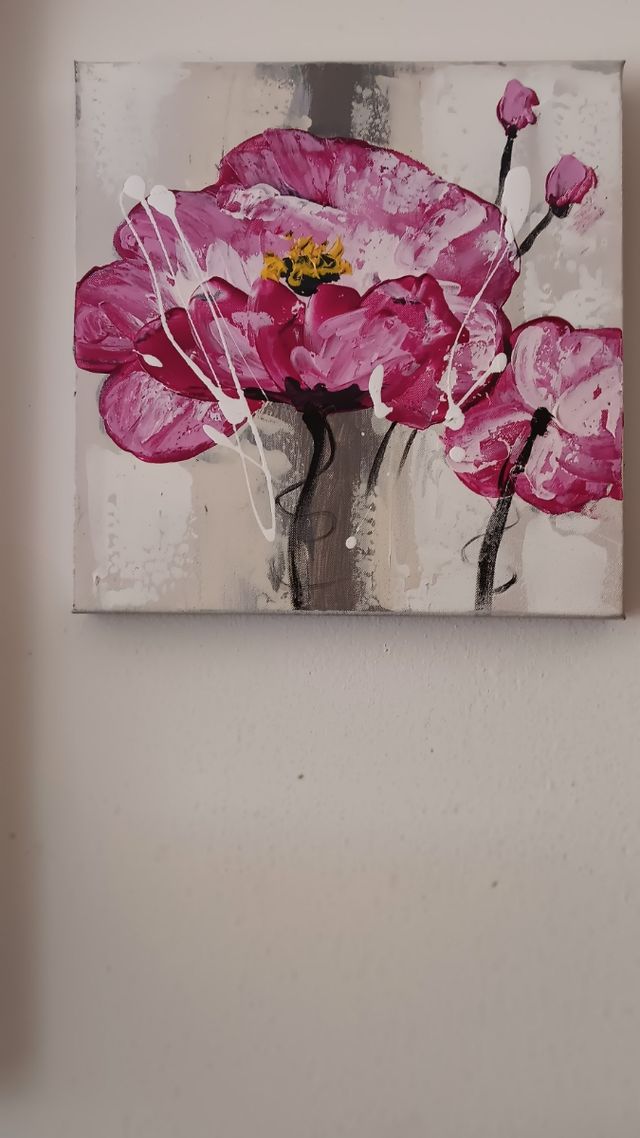 Lienzo 2 flores rosas