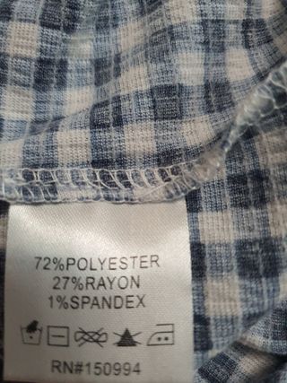 Top  vichy curvy, talla 44/46 con etiqueta 